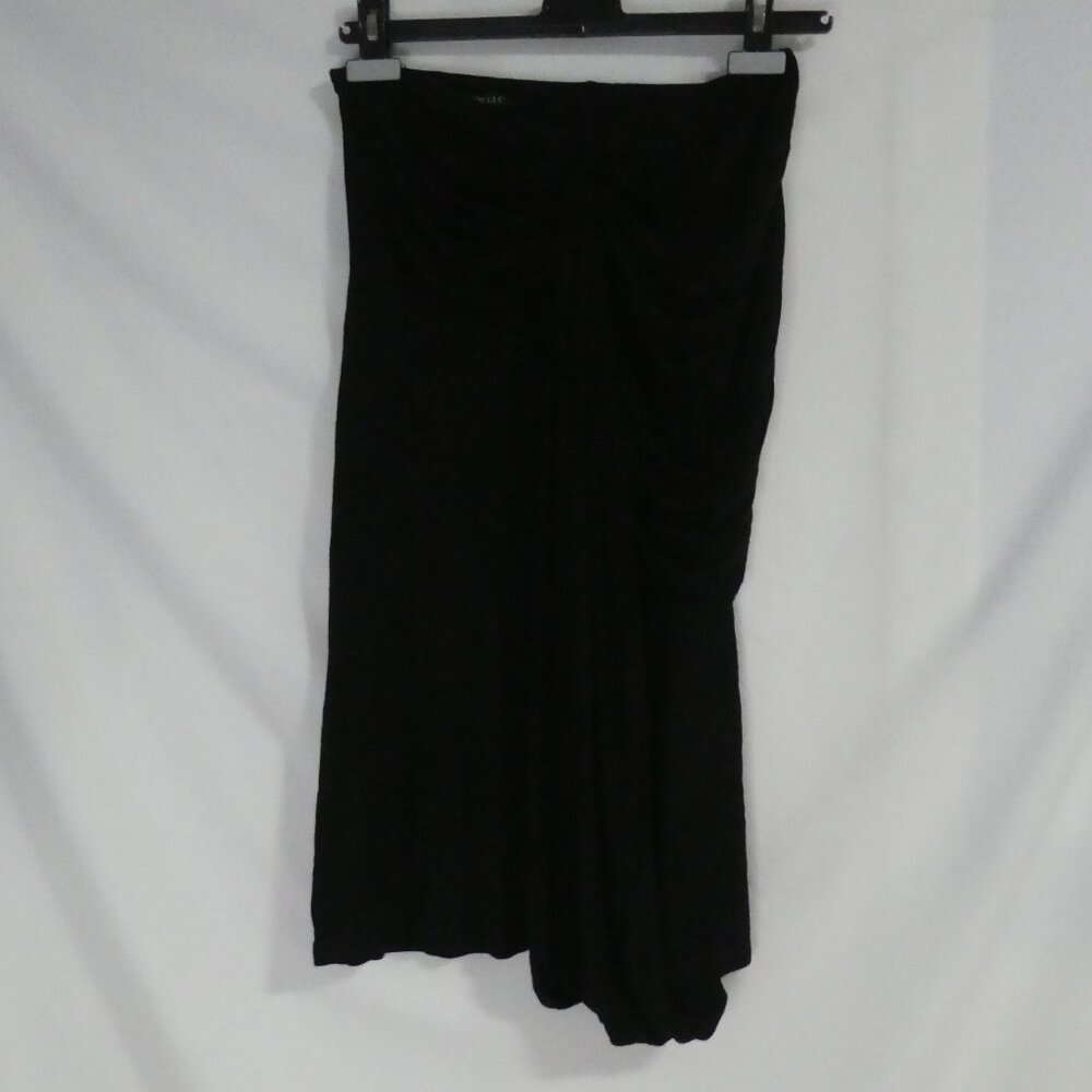 SCOOP LLC | small | Black Strapless Dress | Wrap Top Goes To Skirt Bottom